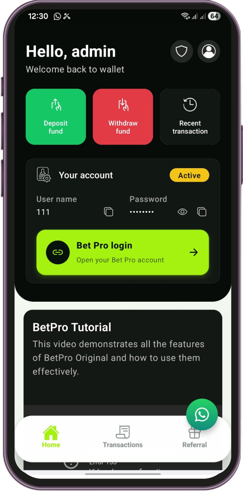 Bpexch Wallet App Interface
